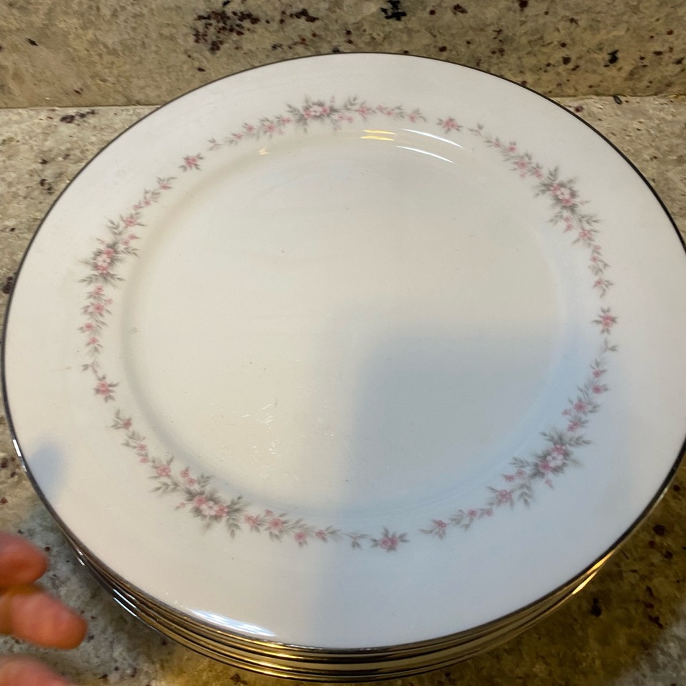 Set of 6 Noritake ROSEPOINT 6206 Dinner Plates - Picture 4 of 10